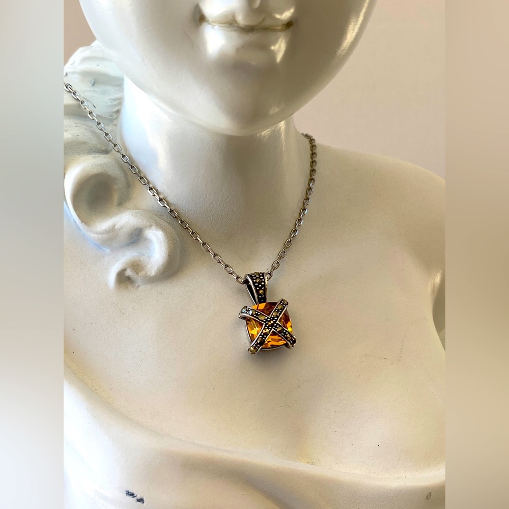 Necklace Pendant - Orange Gemstone
